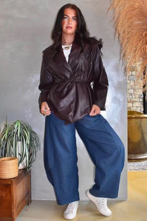 Benatar Pleat Shoulder Jacket Deep Burgundy